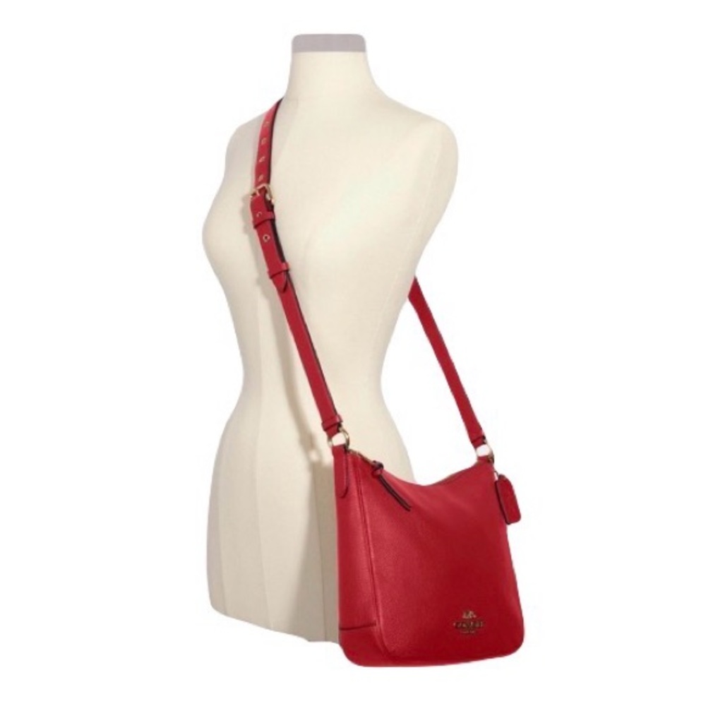 🍒 COACH Authenticated Leather Ellie File  Crossbody in Garnet Red 🍒 - Picture 12 of 14